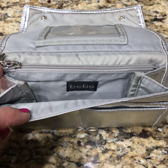New Item! Bebe stonewashed Silver metallic wallet - Picture 3 of 4